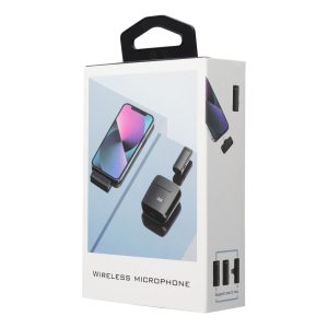 Microfon lavalier wireless Tip C cu carcasă de încărcare S11 negru