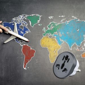 Techsuit - Travel Adapter (C529) - for UK / US / AU to EU, 16A, 250V, German Standard Design - Grey / White