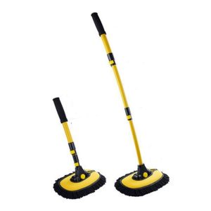 Mop auto extensibil material chenille, galben negru, cap ajustabil 90°, pentru curatare auto