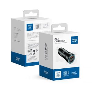 Încărcător auto Blue Star USB C + USB A QC3.0 PD AFC PPS 3A 25W negru