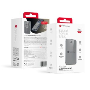 Powerbank compatibil cu MagSafe Forcell F-Energy SuperSlim F5K8 QC4.0 PD3.0 15W 5000 mAh gri