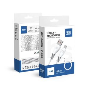 Cablu USB A la Micro USB Blue Star 2A 1 m DC99M alb