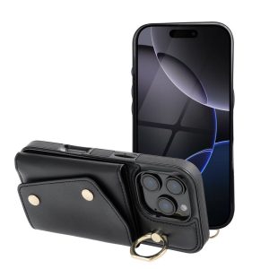 Husă pentru iPhone 16 PRO MAX Wonder cu portofel negru