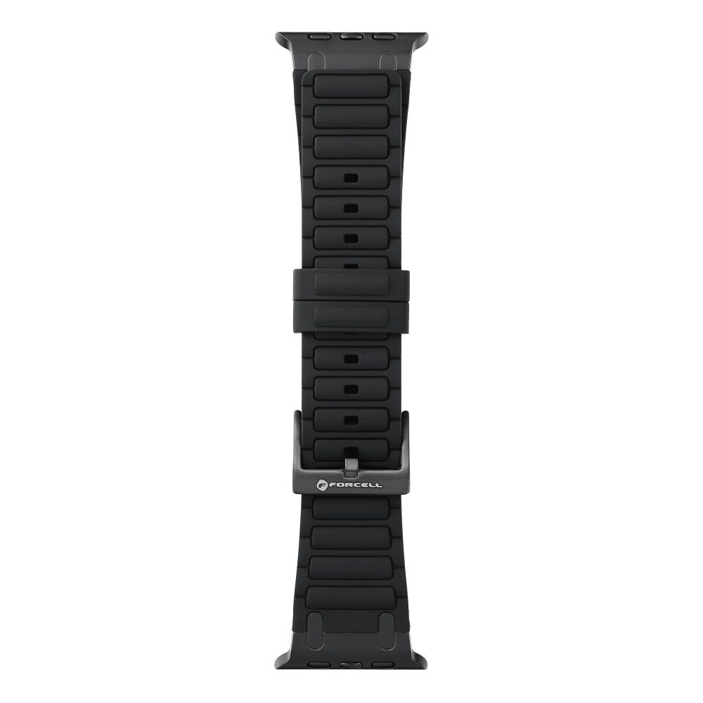 Curea pentru Apple Watch Forcell F-Design FA06 găuri de silicon 38 / 40 / 41 mm Negru - imagine 3