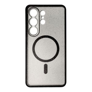Carcasă pentru Samsung S26 ULTRA Clear Mag Cover compatibilă cu sclipiciul negru MagSafe