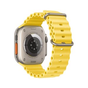 Curea pentru Apple Watch Forcell F-Design FA12 găuri de silicon 42 / 44 / 45 / 49 mm galben