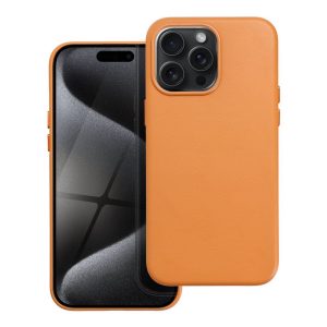 Husă pentru iPhone 15 PRO MAX Cover din piele Mag compatibil cu MagSafe portocaliu