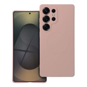 Husa SILICONE MAG COVER compatibilă cu MagSafe pentru SAMSUNG S25 Ultra roz